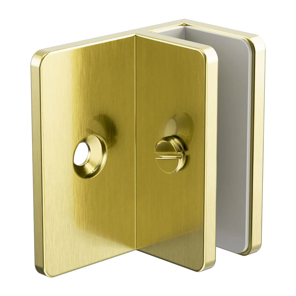 Nero Shower F Bracket 10mm Glass - Brushed Gold