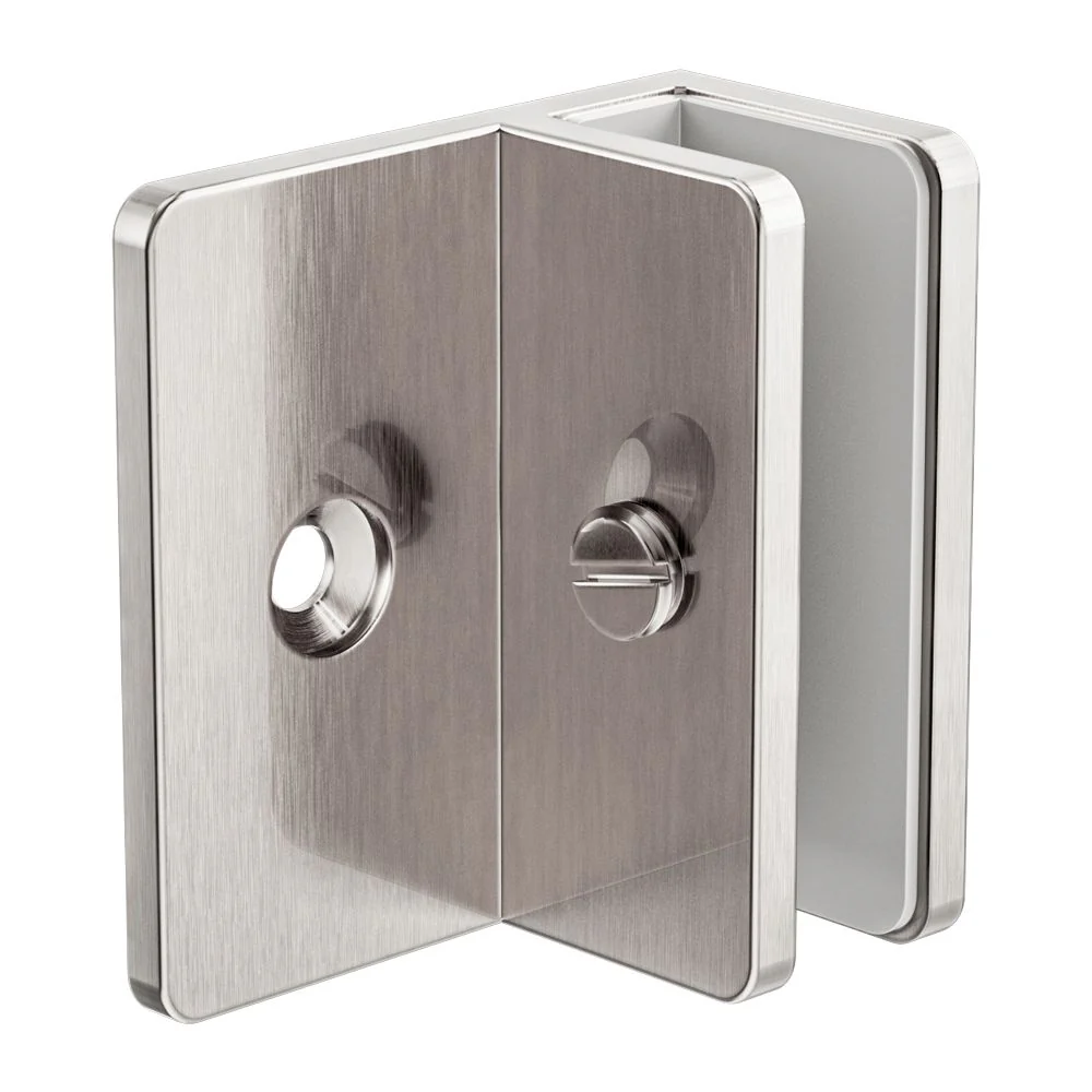Nero Shower F Bracket 10mm Glass - Brushed Nickel