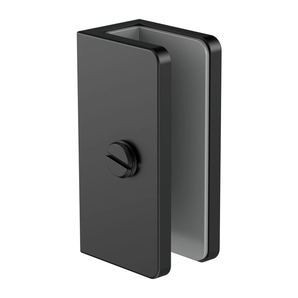 Nero Shower U Bracket 10mm Glass - Black Matte
