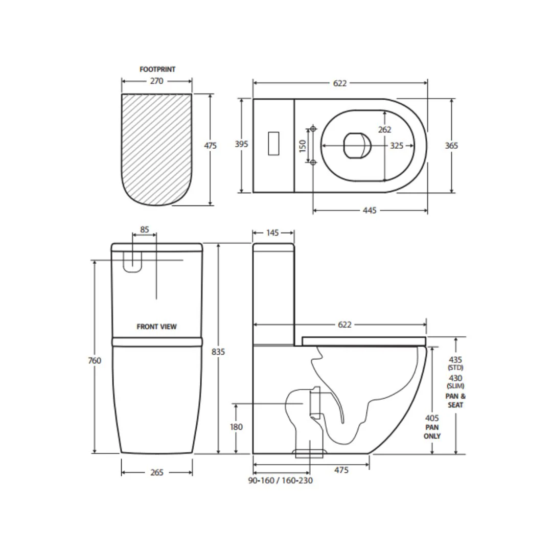 Sienna Rimless Tornado Flush Back to Wall Toilet Suite - Image 3
