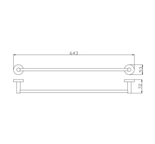 Sienna Round Single Towel Rail 600MM - Matt Black - Image 2