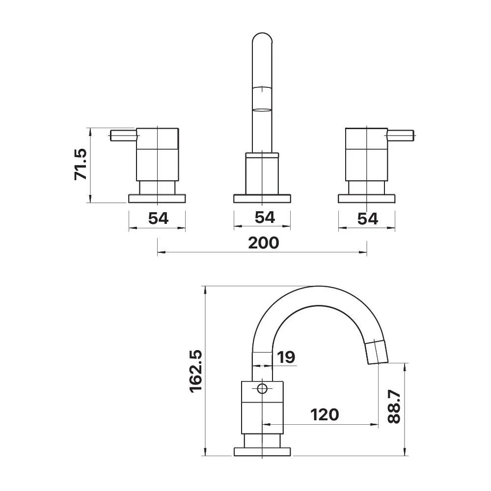 Mixx Spruce Lever 1/4 Turn C/Disc Basin Set - Chrome - Image 2