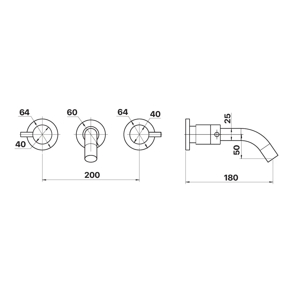 Mixx Spruce Lever 1/4 Turn C/Disc Bath Set - Chrome - Image 2