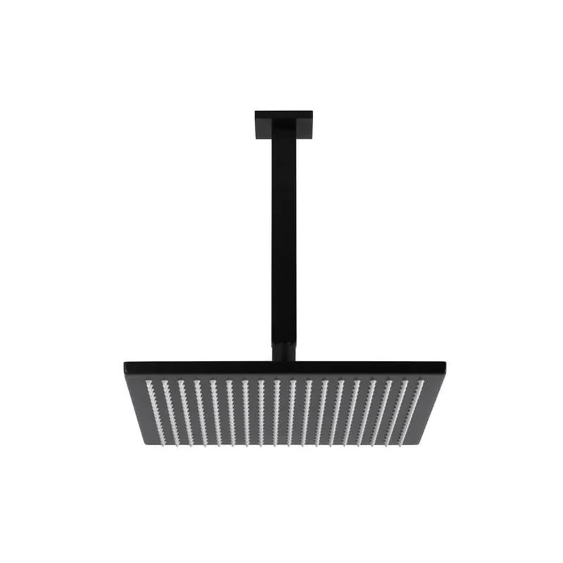 Meir Square Ceiling Shower 300mm rose, 200mm dropper - Black Matte - Image 2