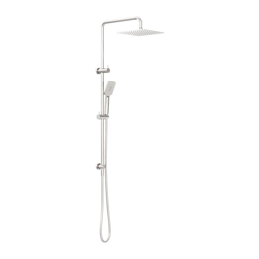 Nero Square Project Twin Shower - Brushed Nickel