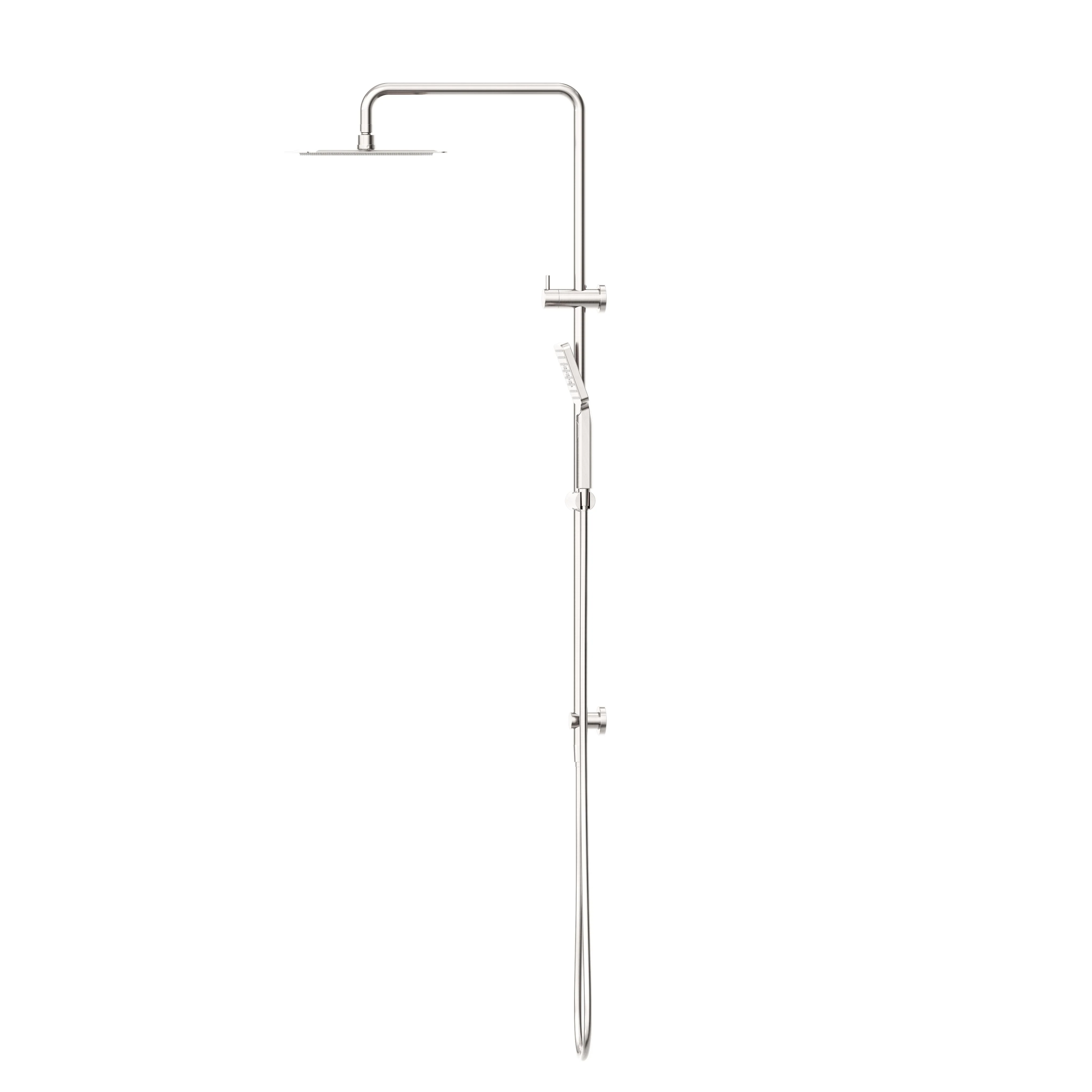 Nero Square Project Twin Shower - Brushed Nickel - Image 3