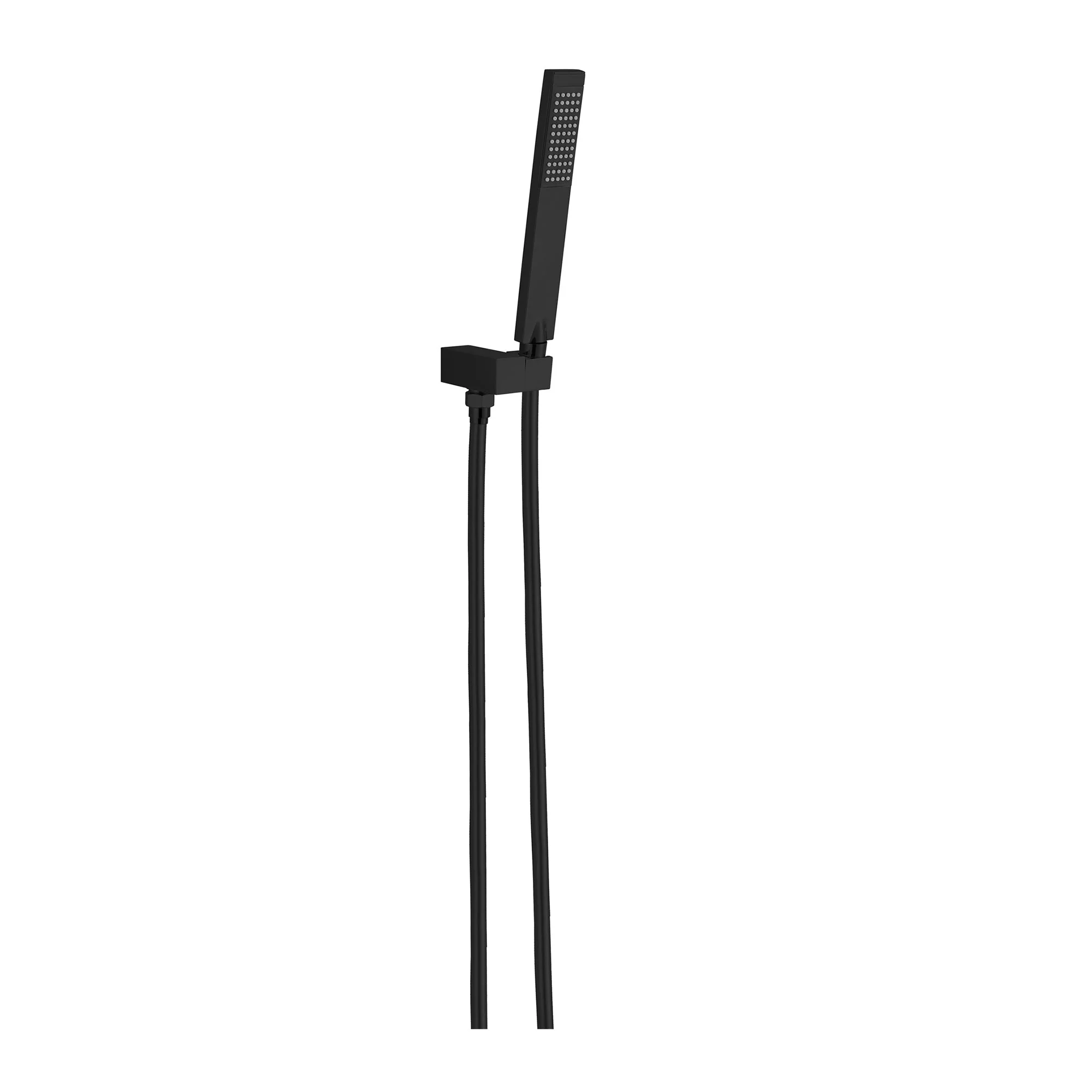 Nero Square Shower On Bracket - Black Matte