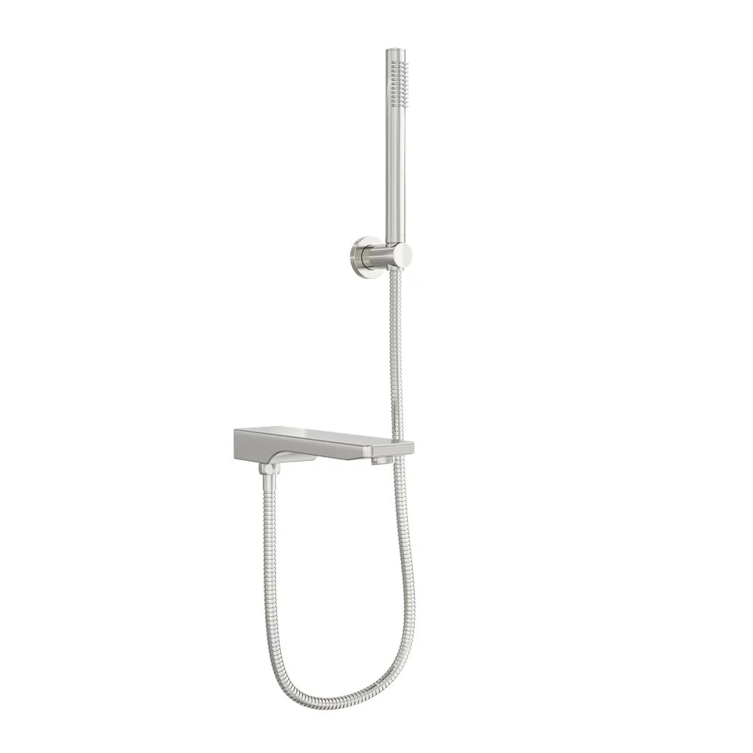 Linsol Tara Bath Spout with Divertor and Hand Shower - Brushed Nickel