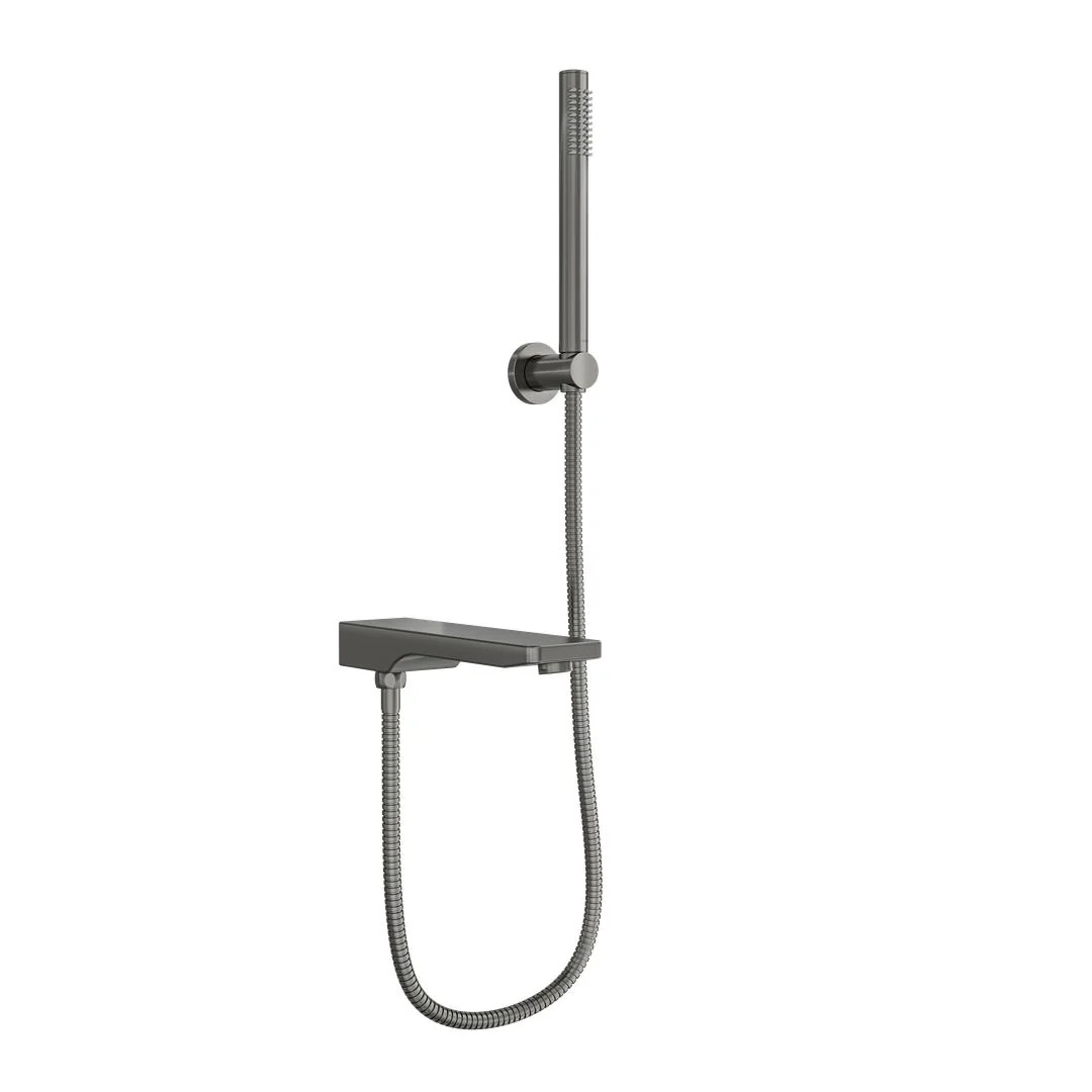 Linsol Tara Bath Spout with Divertor and Hand Shower - Gunmetal