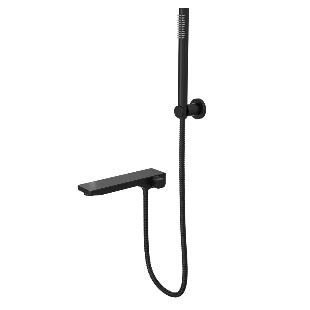Linsol Tara Bath Spout with Divertor and Hand Shower - Matte Black
