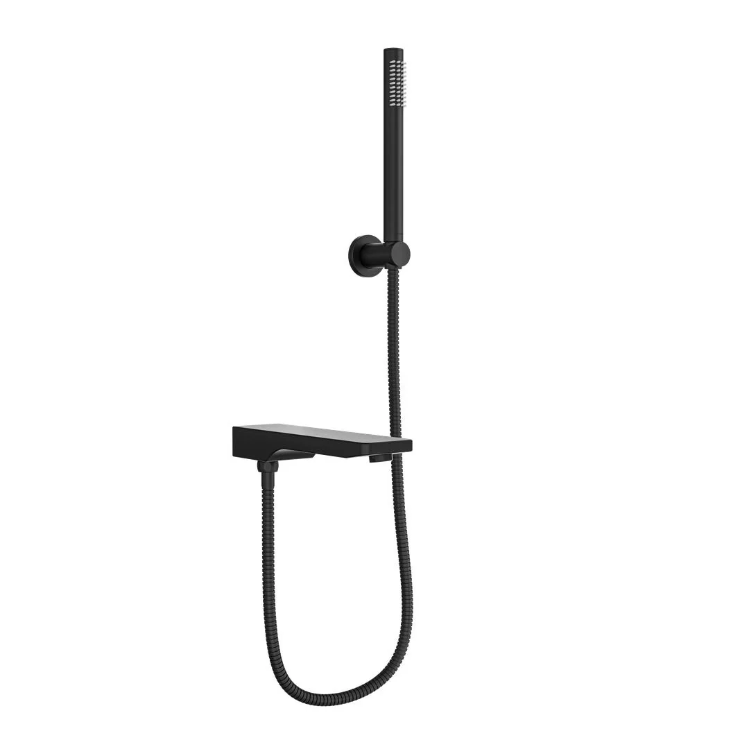 Linsol Tara Bath Spout with Divertor and Hand Shower - Matte Black - Image 3