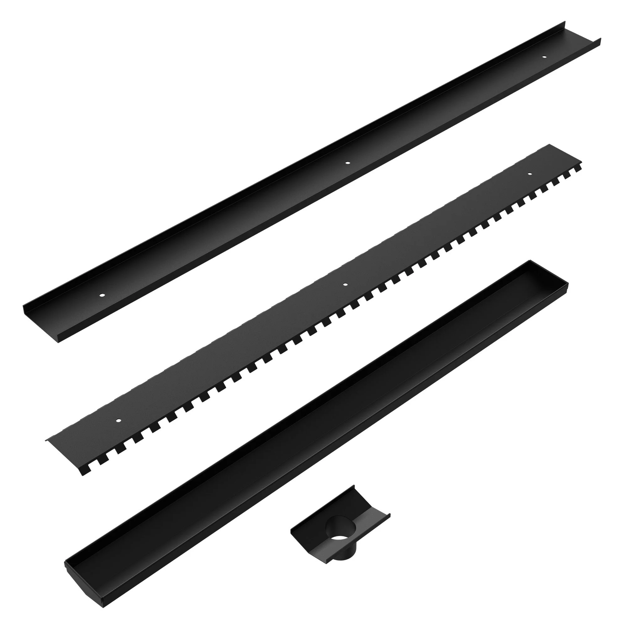 Nero Tile Insert V Channel Floor Grate 50mm Outlet With Hole Saw - Black Matte - Image 3