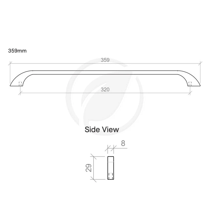 Timberline Curve 359mm Handle - Black - Image 2
