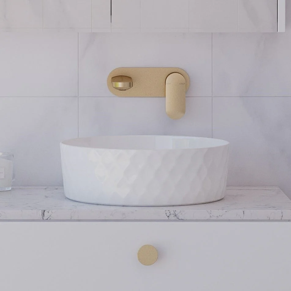 Timberline Diamond Above Counter Basin - White Gloss