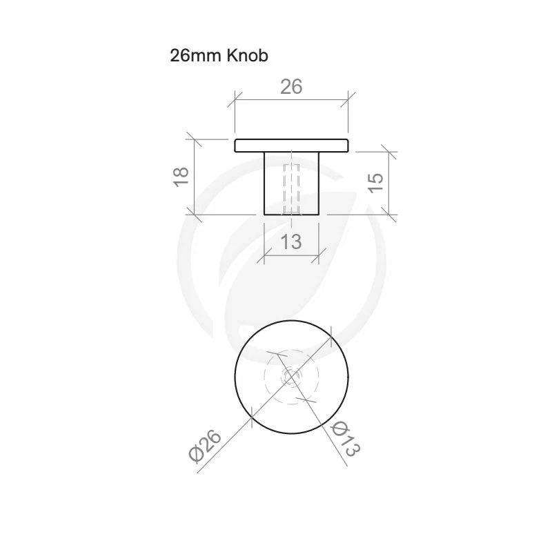 Timberline Flat Knob Handle - Black - Image 2