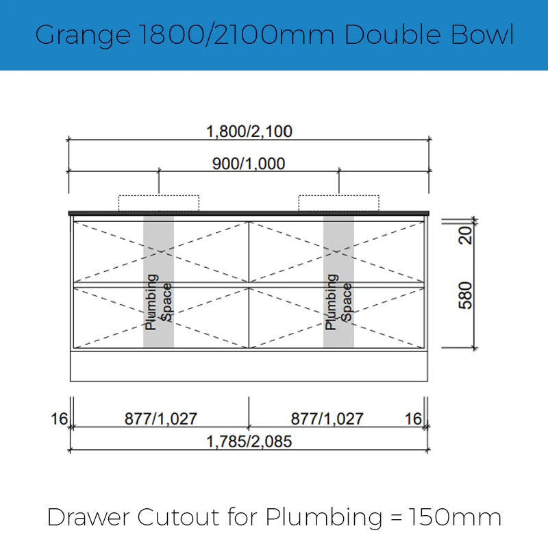 Timberline Grange Wall Hung Vanity - Slab Top - Image 9