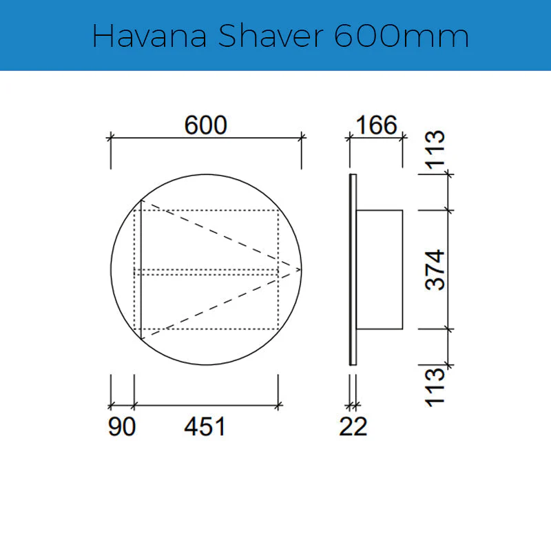 Timberline Havana Shaving Cabinet - Image 5