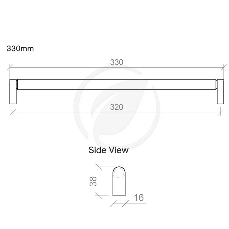 Timberline Knurled Bar 330mm Handle - Brushed Gold - Image 2