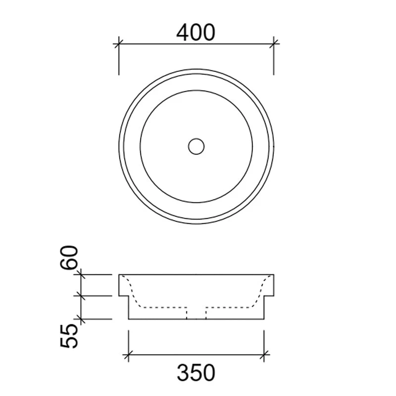 Timberline Radius Semi-Inset Basin - White Matt - Image 4