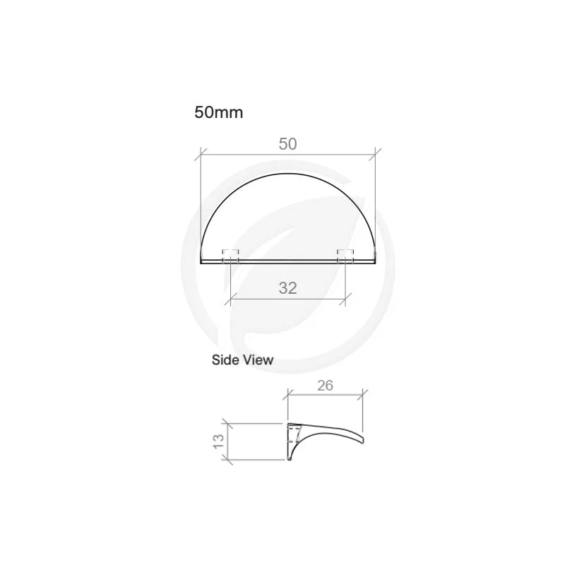 Timberline Solid Lip 50mm Handle - Black - Image 2