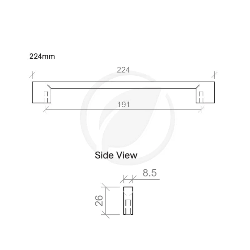 Timberline Square 224mm Handle - Black - Image 2
