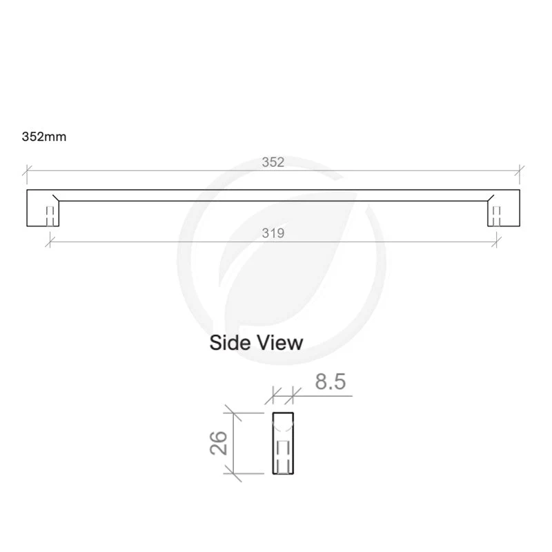 Timberline Square 352mm Handle - Black - Image 2