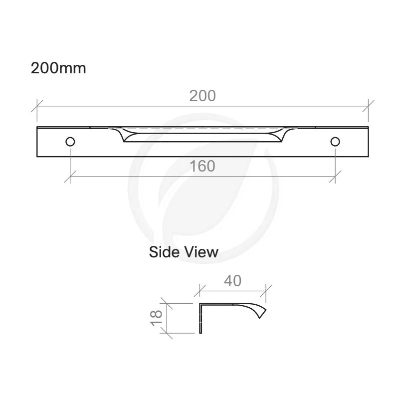 Timberline Wave 200mm Handle - Black - Image 2