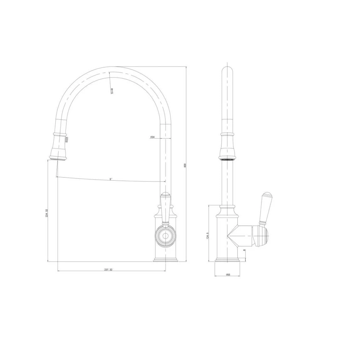 Linsol Tommy Pull Out Sink Mixer - Chrome - Image 3