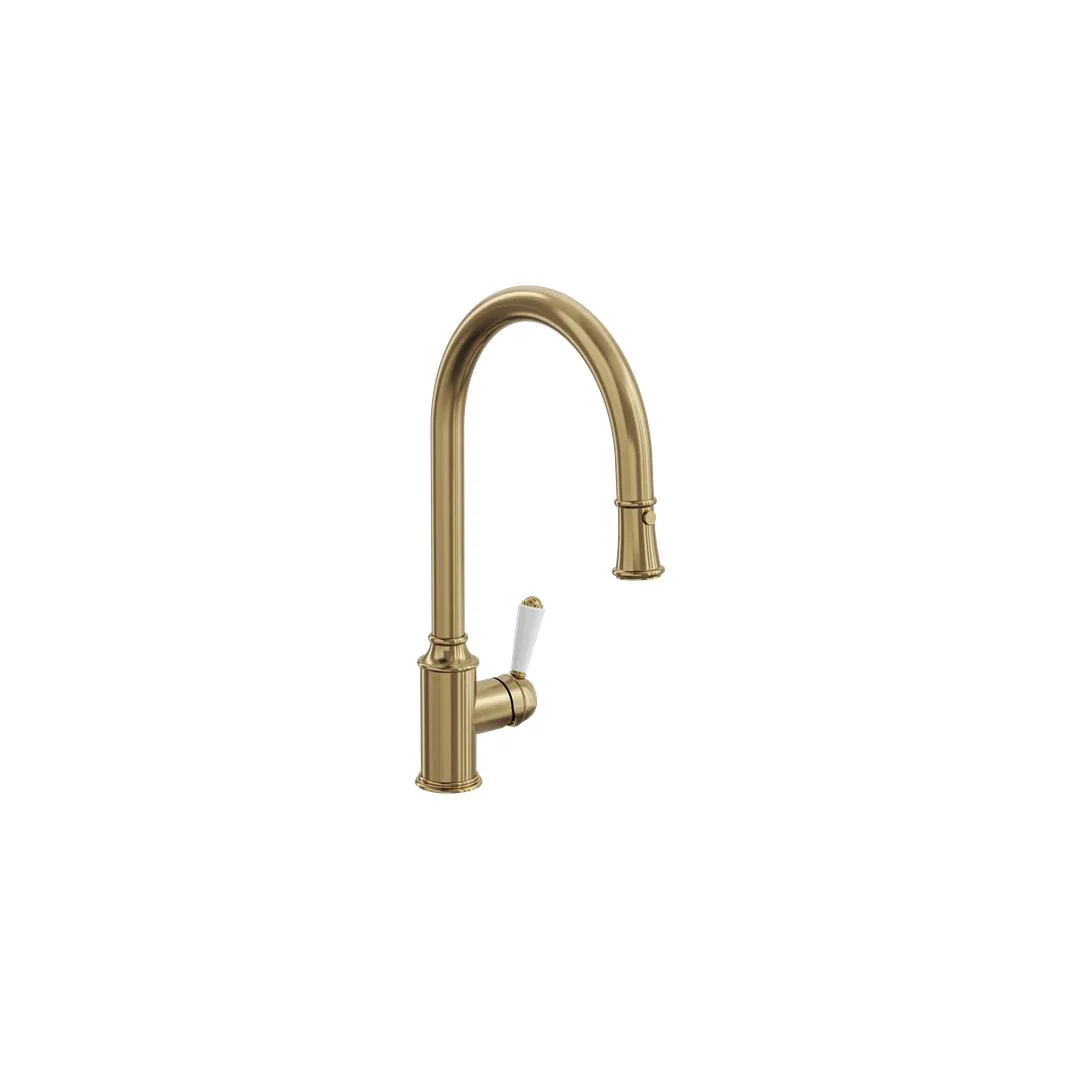 Linsol Tommy S2 Pull Out Sink Mixer - Brushed Brass - Image 2