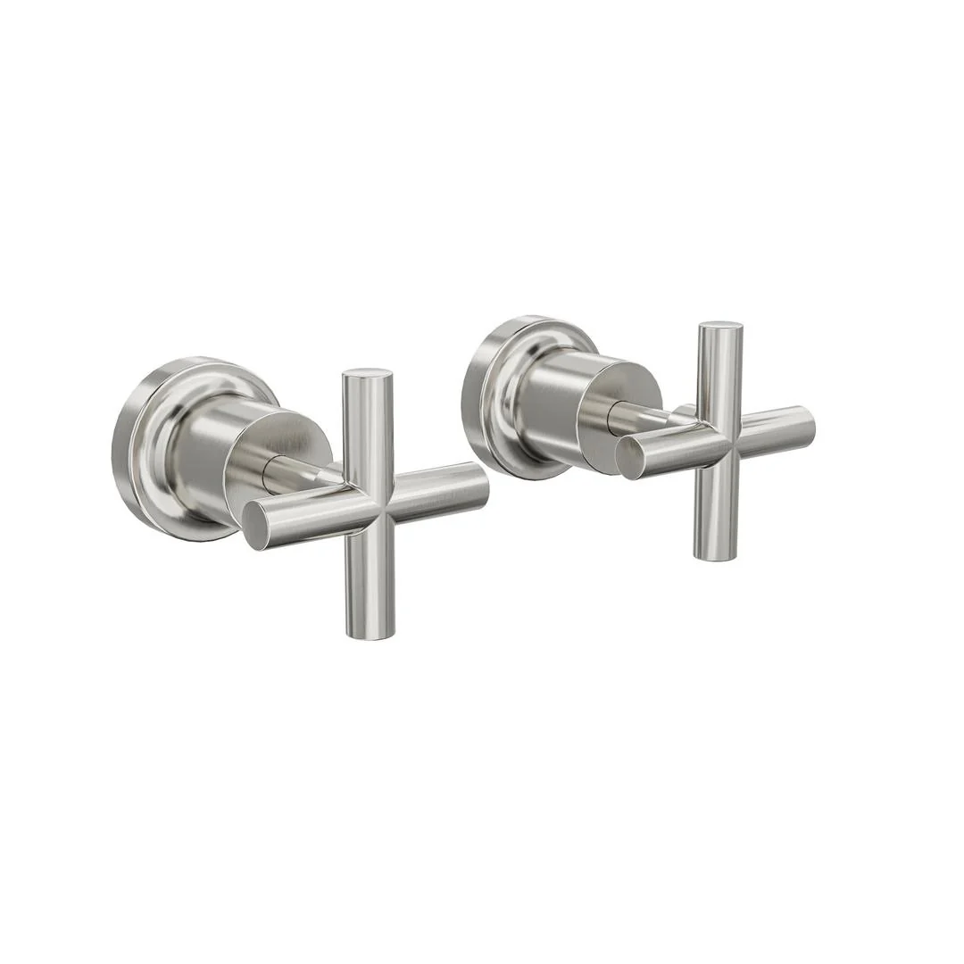 Linsol Tre Cross Handle Wall Top Assemblies - Chrome - Image 2
