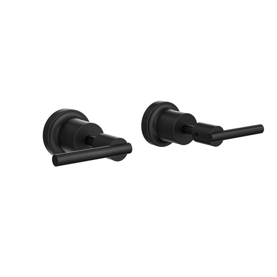 Linsol Tre Lever Handle Wall Top Assemblies - Matte Black - Image 2