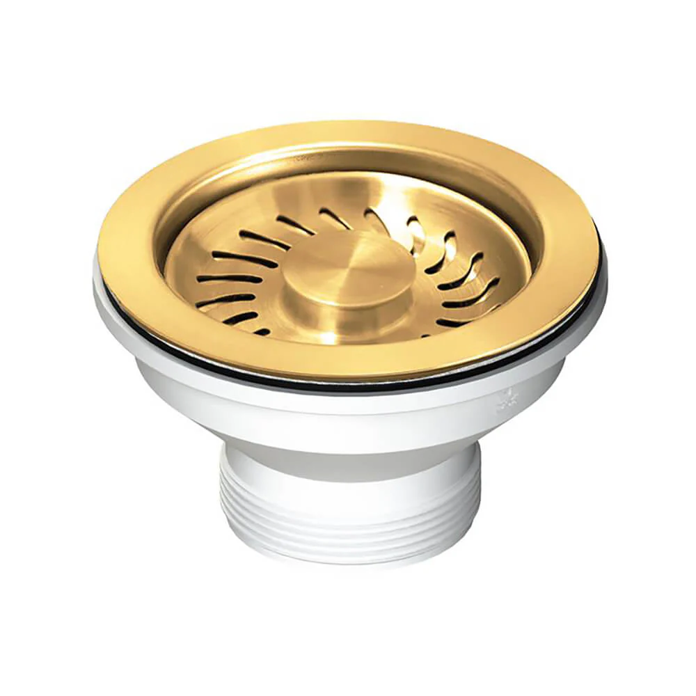 Turner Hastings 90 x 50mm Brushed Brass Basket Waste with Long Screw