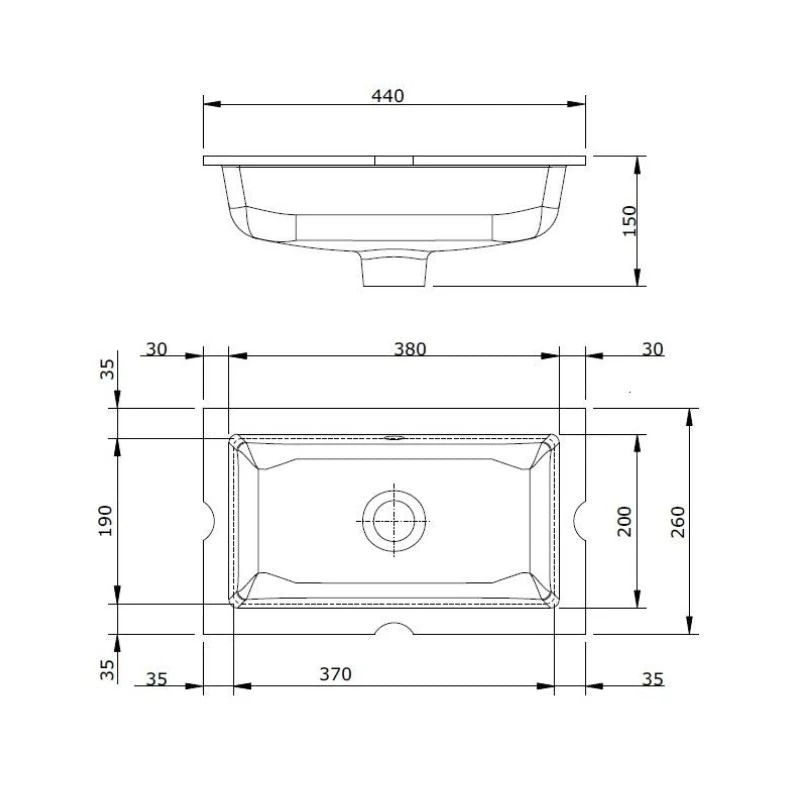 Turner Hastings Mini Agres 44 x 26 Under Counter Ceramic Wash Basin - Image 6