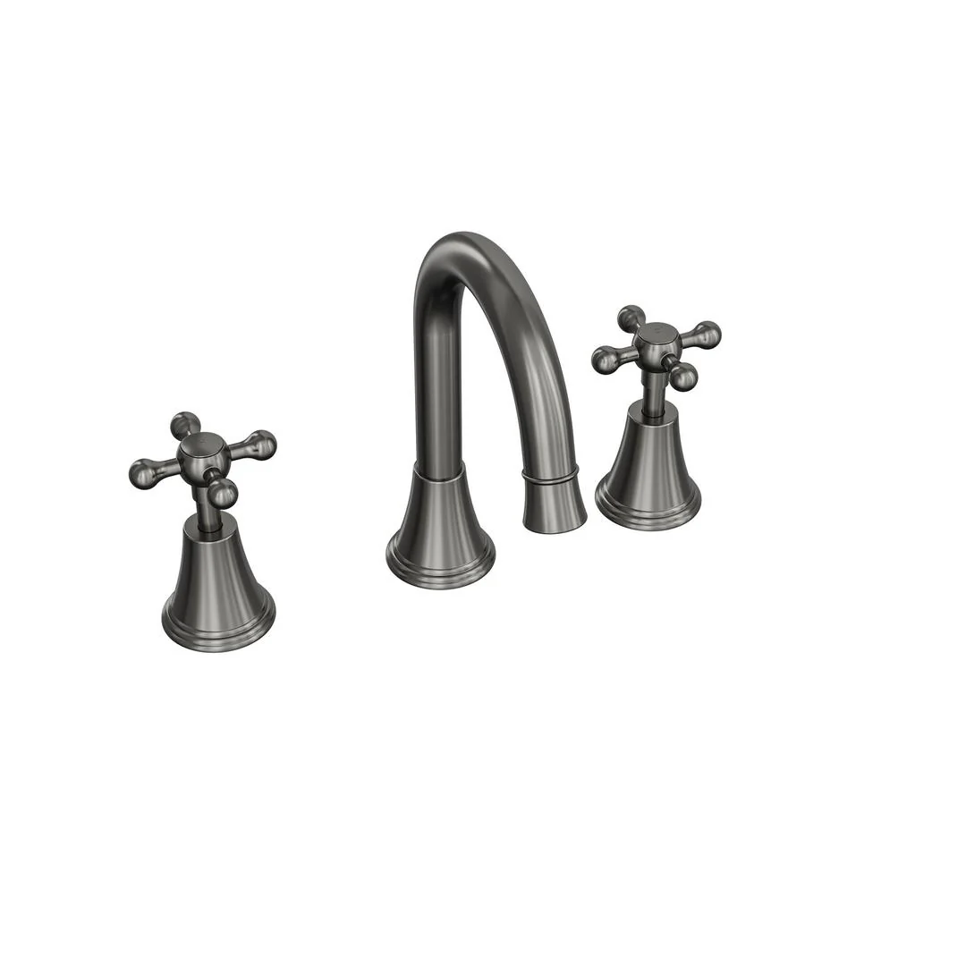 Linsol Vintage Cross Handle Basin Set - Gunmetal - Image 2