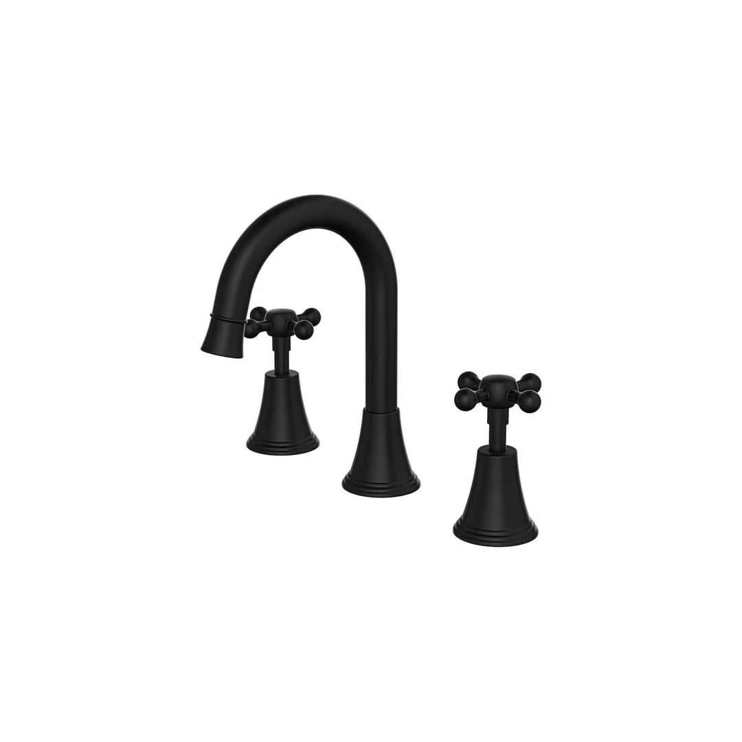 Linsol Vintage Cross Handle Basin Set - Matte Black