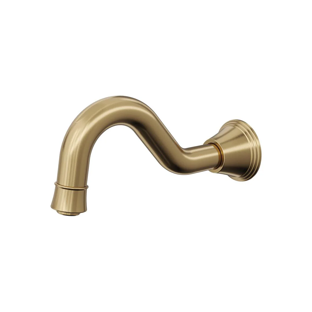 Linsol Vintage Wall Mount Bath Spout - Brushed Brass