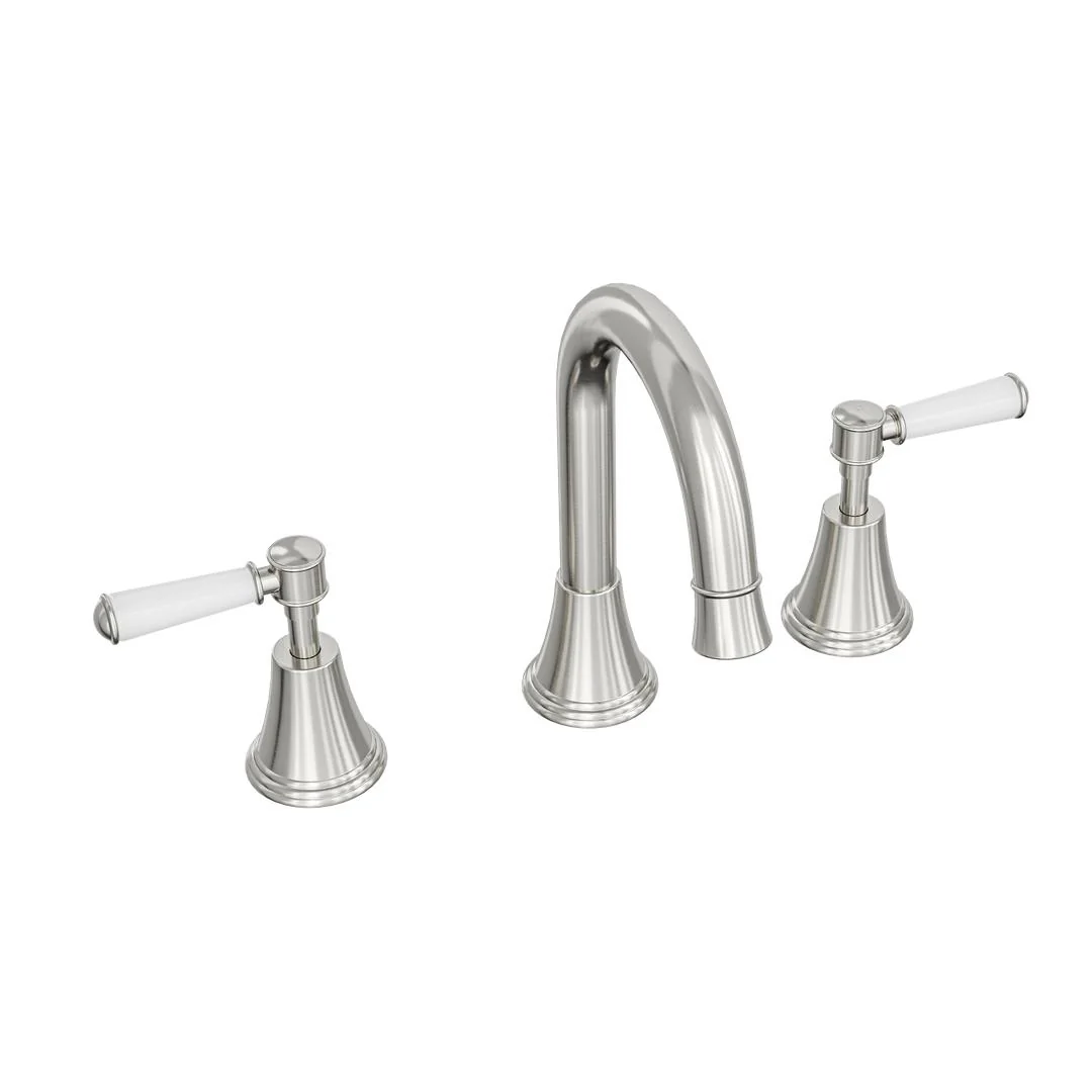 Linsol Vintage Lever Handle Basin Set - Brushed Nickel - Image 2