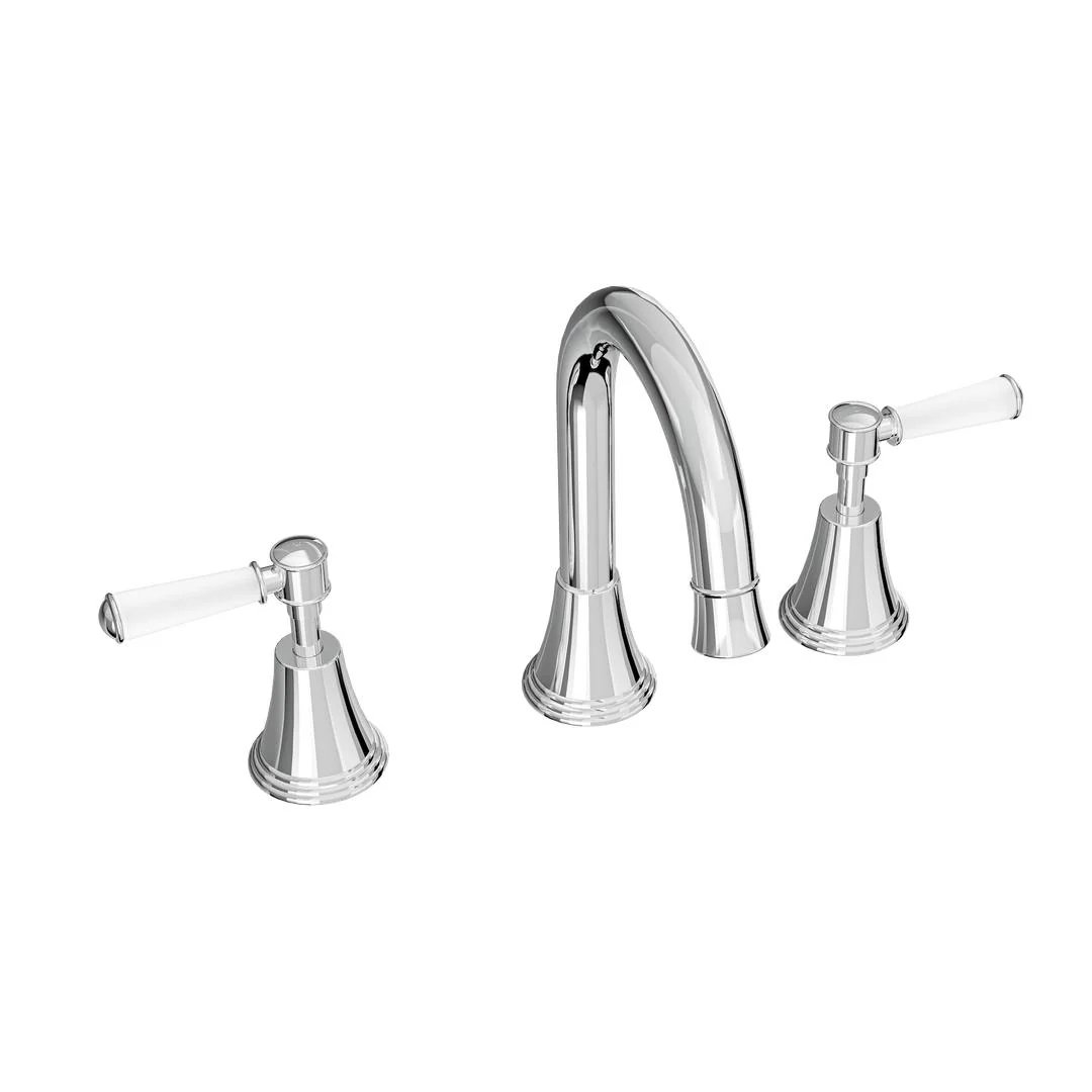 Linsol Vintage Lever Handle Basin Set - Chrome - Image 2