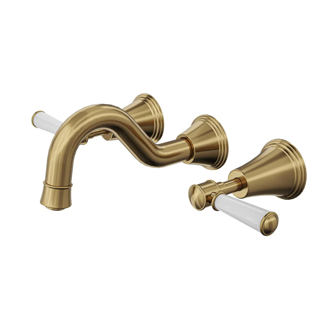Linsol Vintage Lever Handle Bath Set - Brushed Brass