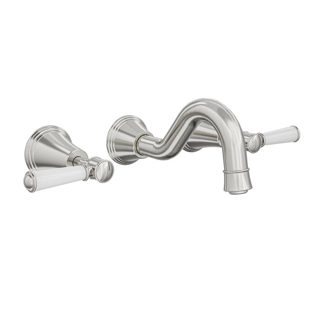 Linsol Vintage Lever Handle Bath Set - Brushed Nickel - Image 2
