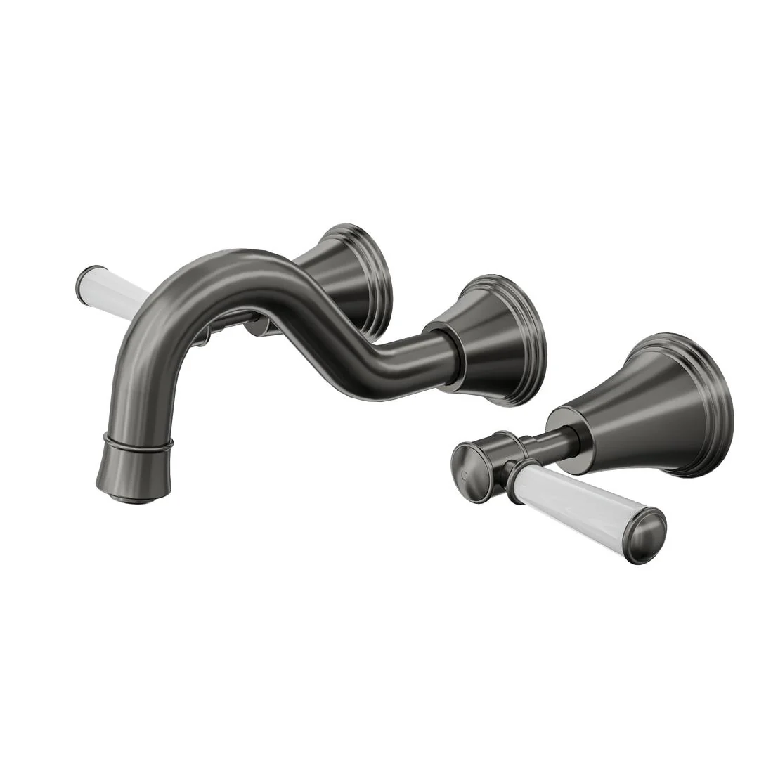 Linsol Vintage Lever Handle Bath Set - Gunmetal