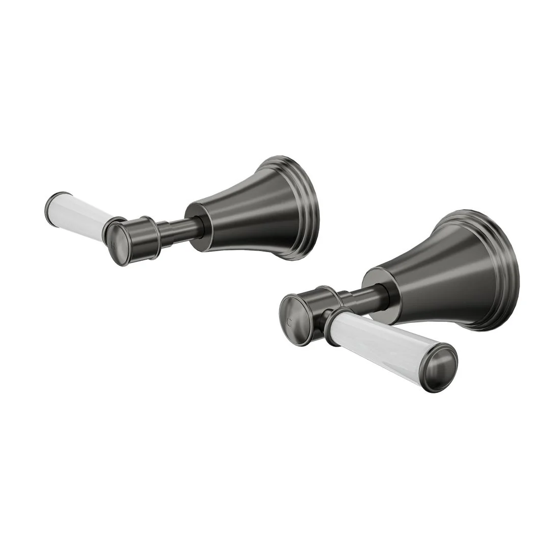 Linsol Vintage Lever Handle Wall Top Assemblies - Gunmetal