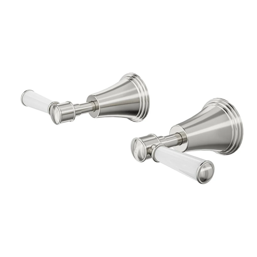 Linsol Vintage Lever Handle Wall Top Assemblies -  Brushed Nickel