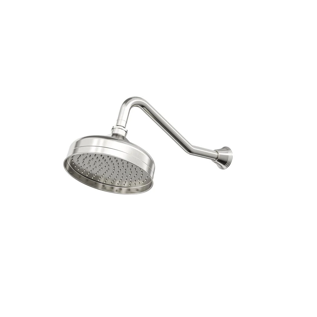 Linsol Vintage Wall Arm with 210mm Head - Brushed Nickel