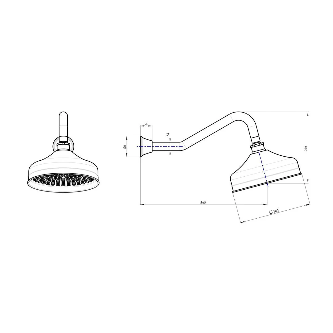 Linsol Vintage Wall Arm with 210mm Head - Gunmetal - Image 4