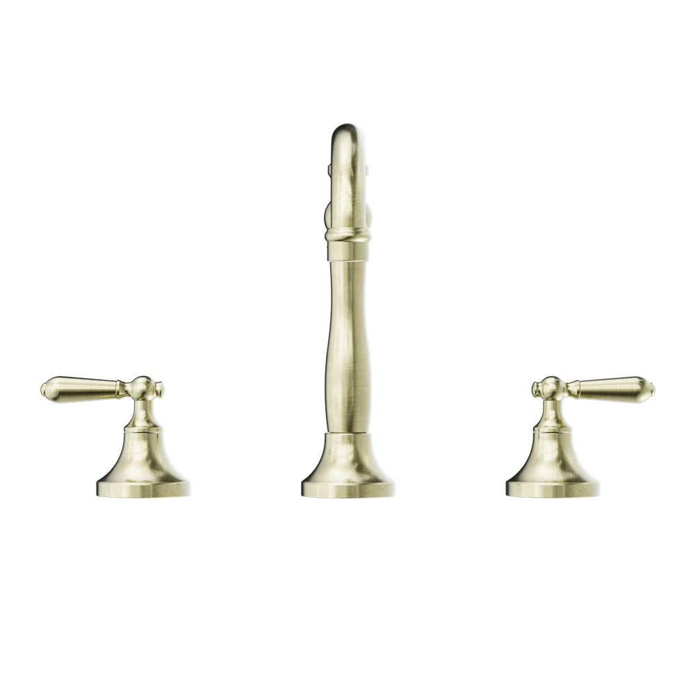 Nero York Basin Set With Metal Lever - Aged Brass - Image 2