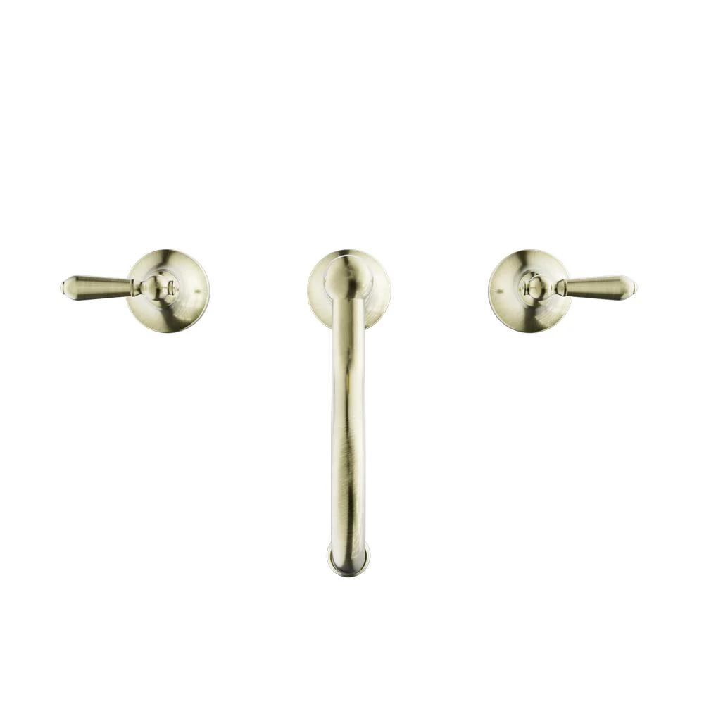 Nero York Basin Set With Metal Lever - Aged Brass - Image 3