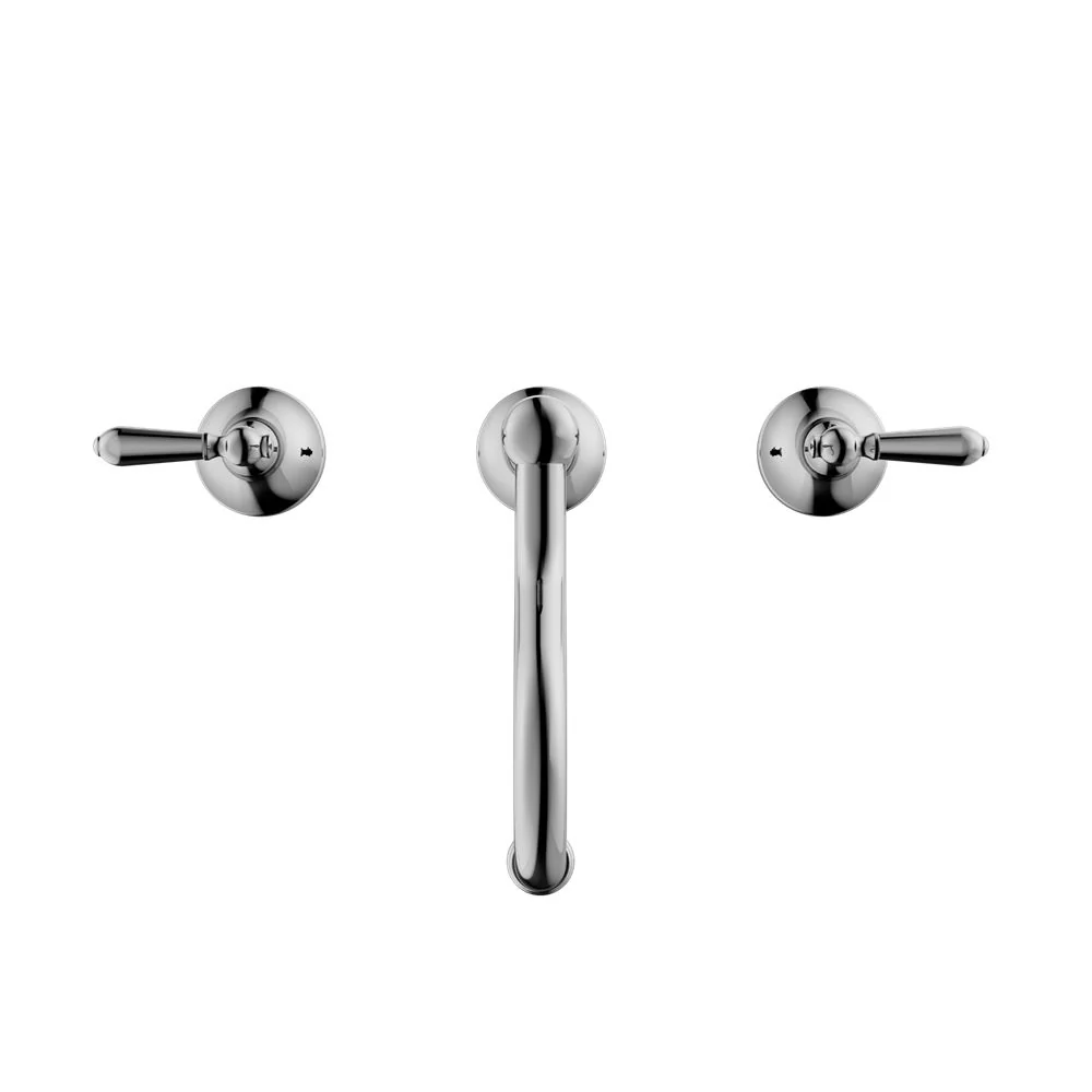 Nero York Basin Set With Metal Lever - Chrome - Image 3