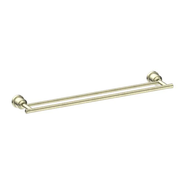 Nero York Double Towel Rail 600mm - Aged Brass