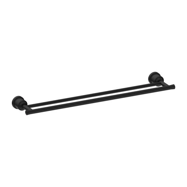 Nero York Double Towel Rail 600mm - Black Matte